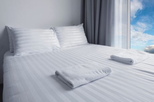 white Pillow, Bedding sheets and pillows up white bedding stripe Luxe Sateen Bed Sheets Set