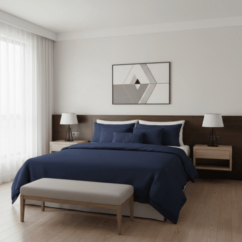 Navy1 Luxe Sateen Bed Sheets Set