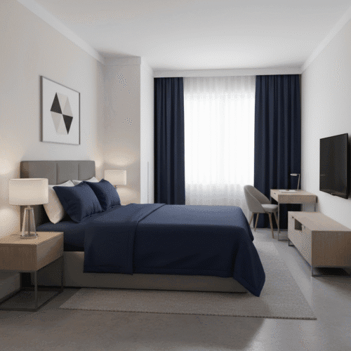 Navy3 Luxe Sateen Bed Sheets Set